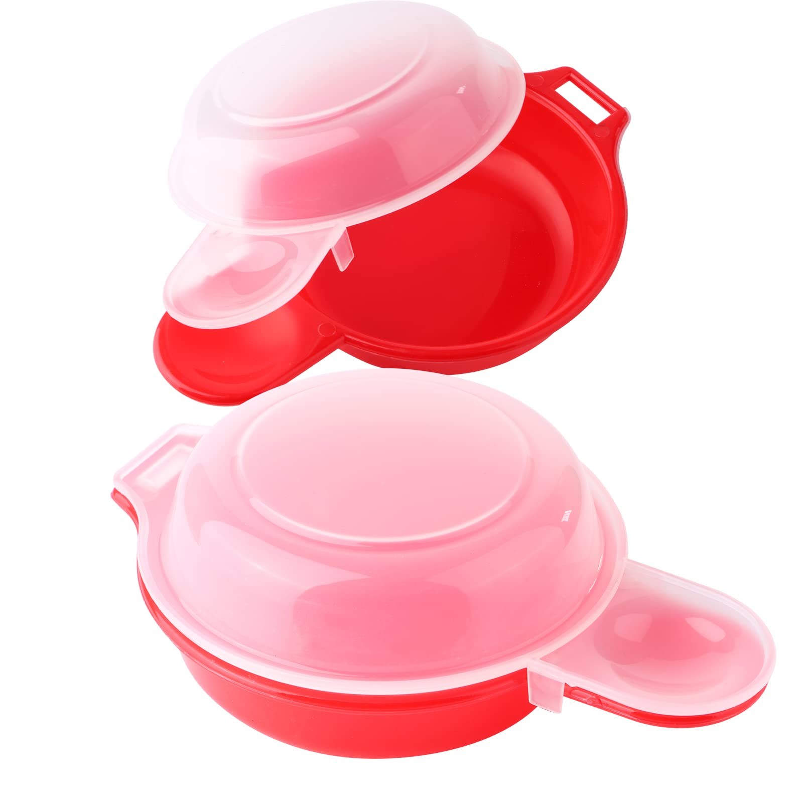 2 sets Microwave Egg Cooker,1 Minute Fast Hamburg Omelet Maker M, Red
