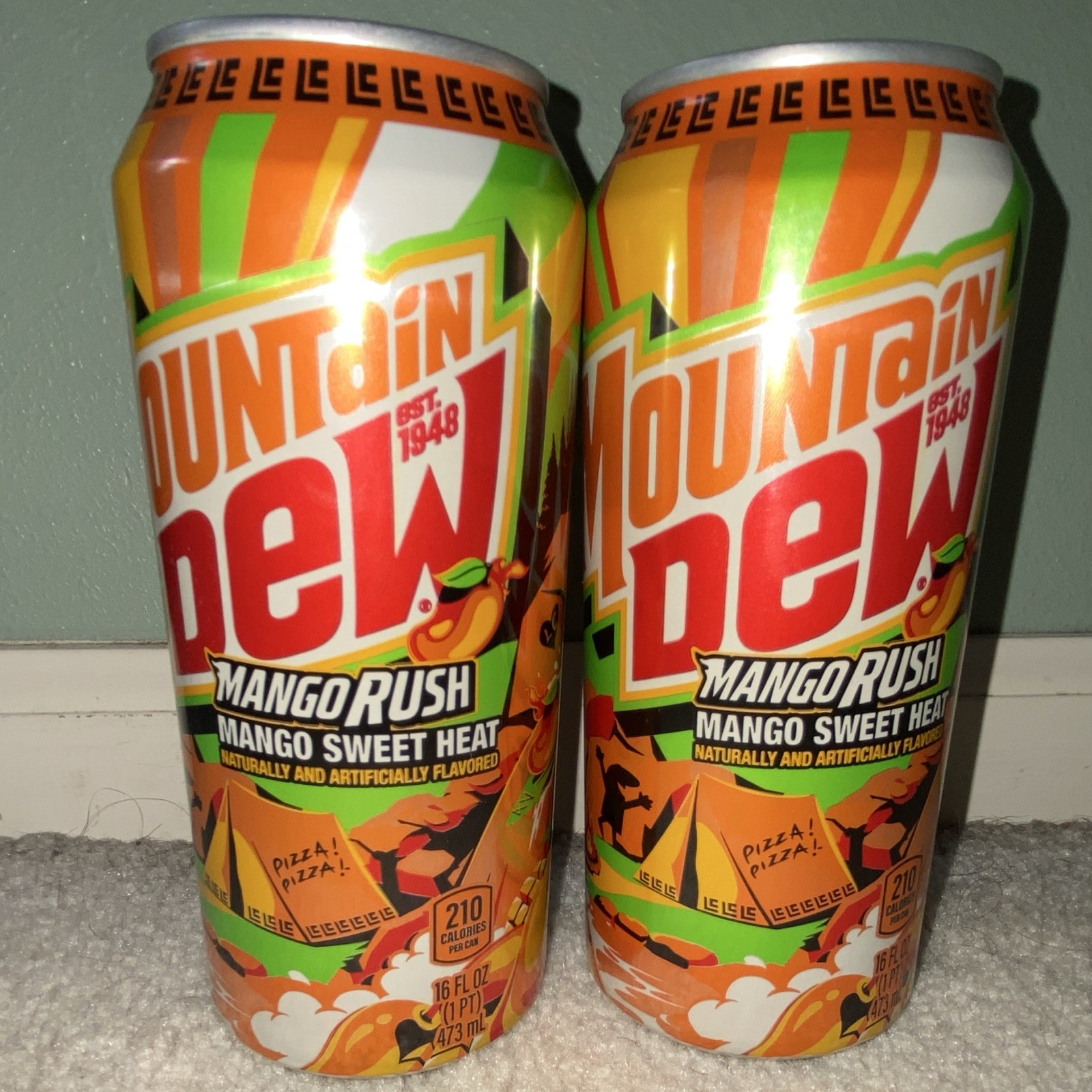 Limited Edition 2026 Mountain Dew Mango Rush (2 Cans, 16oz)