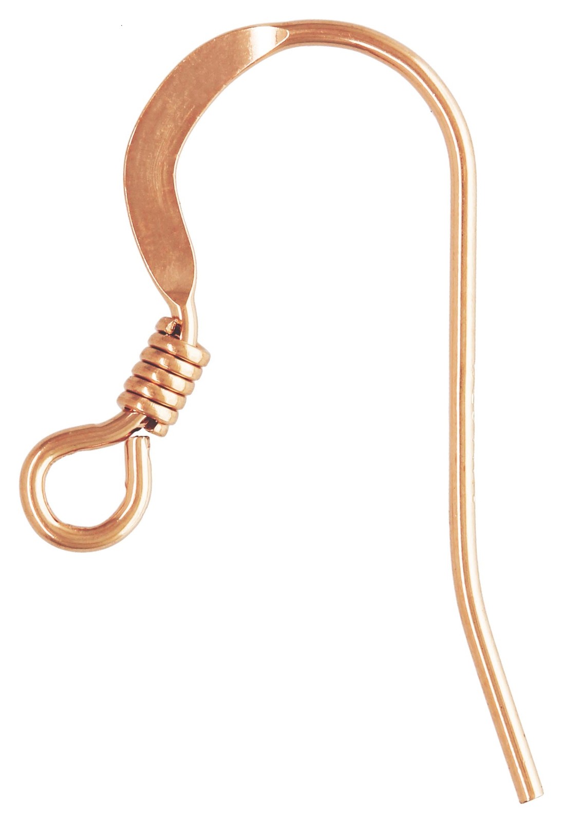 Rose Gold Filled 14KGF Flat With Coil Ear Wires. 10 Pieces / 5 Pairs. ~6410~