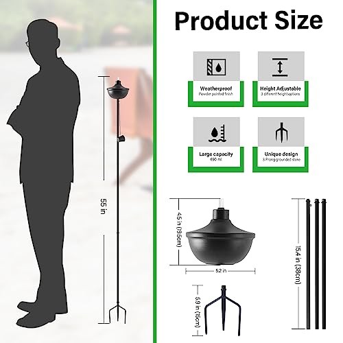 Home Garden Torch Set of 6, Large Capacity 23.5oz Outdoor Metal Torch 6pack