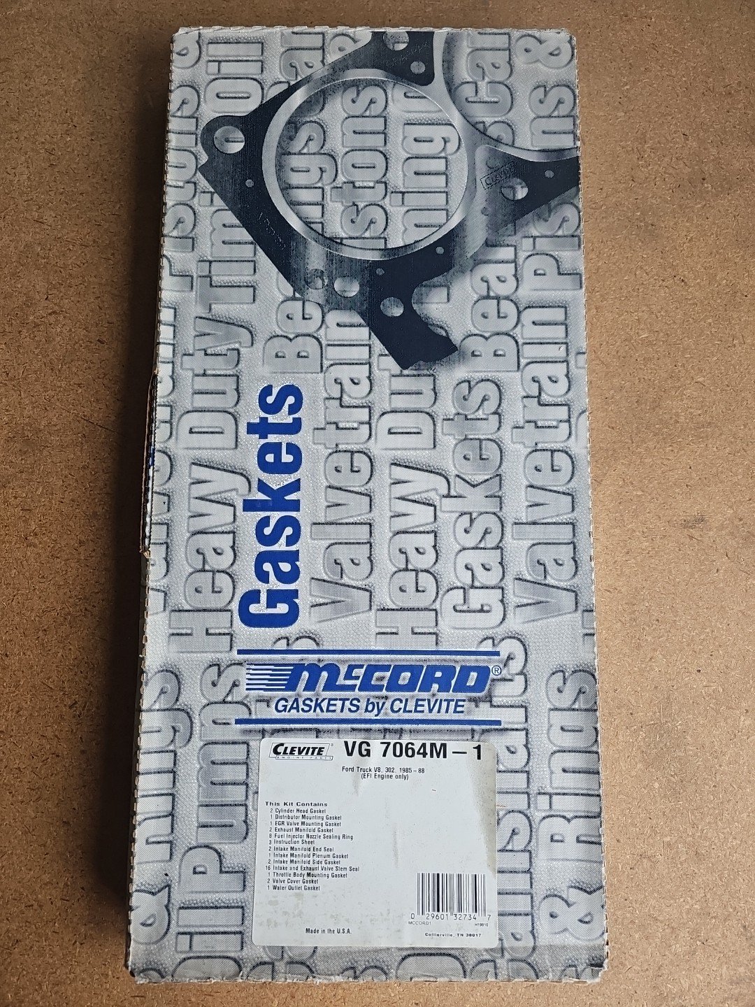 McCord Clevite VG7064M-1 Valve Grind Gasket Set Ford Truck 302 V8 85-88 NOS