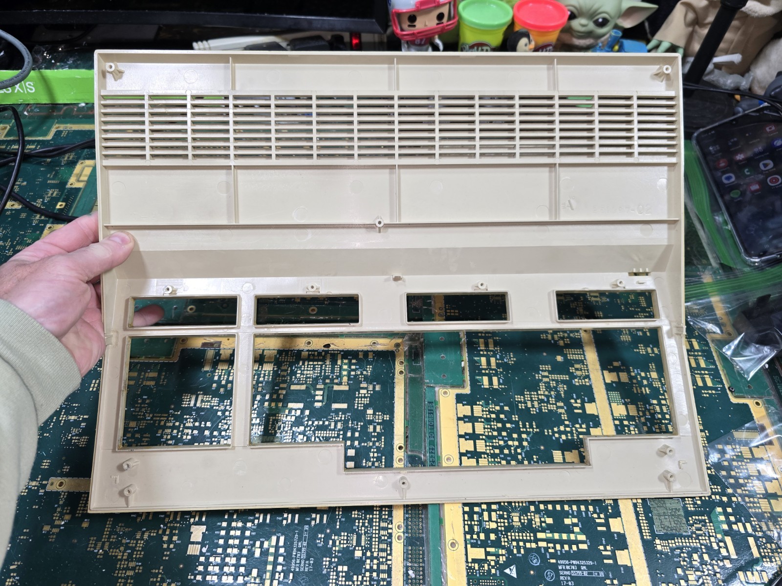 Commodore C128 Exact Top Cover ONLY-**DARKENED***-Intact-Just OK-PARTS-READ ALL