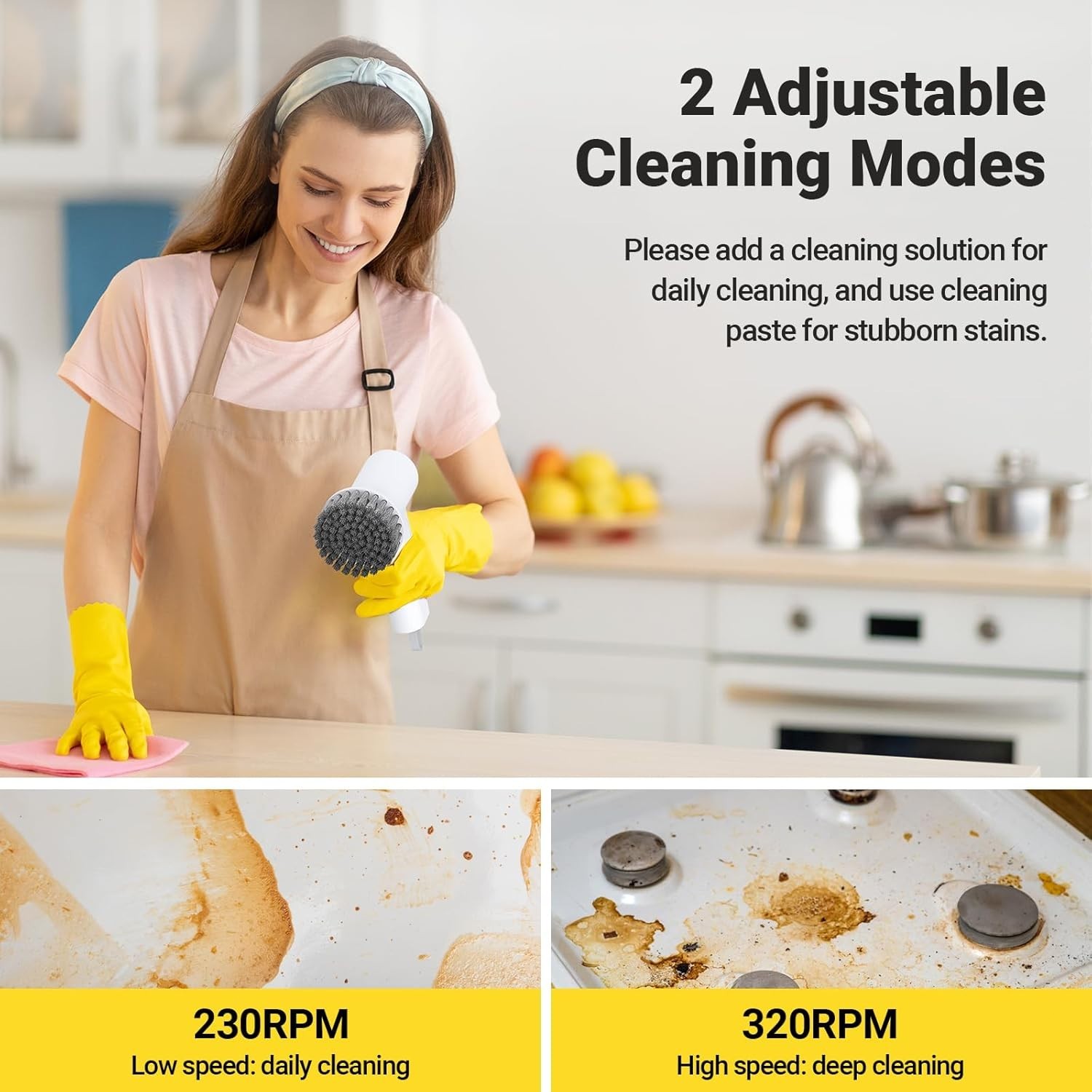 Electric Power Brush Electric Spin Scrubber Cordless OR Extra Replacement Heads