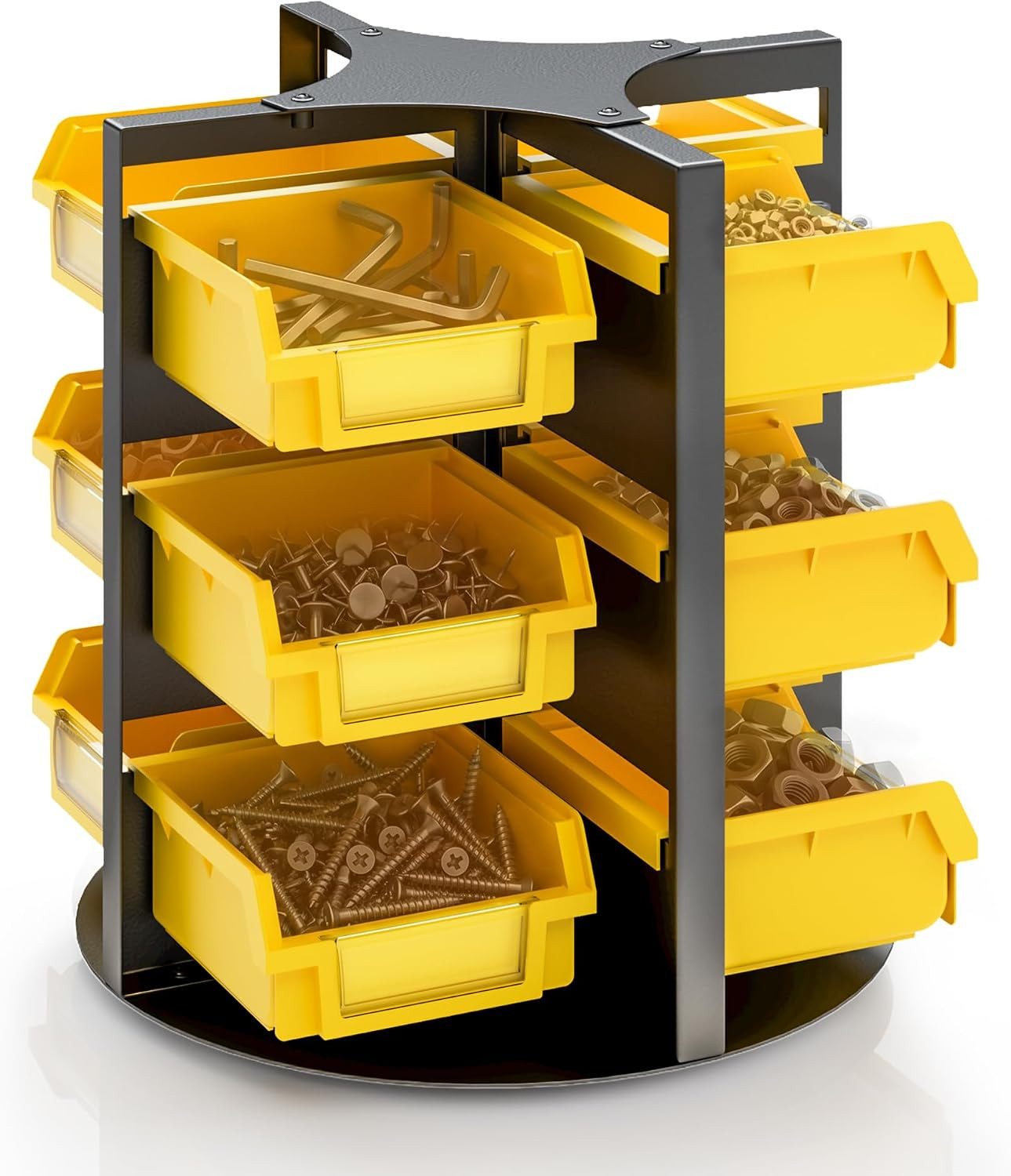 Rotating Hardware Storage Bins,Nail and Screw Organizers,Nuts and Bolts Storage