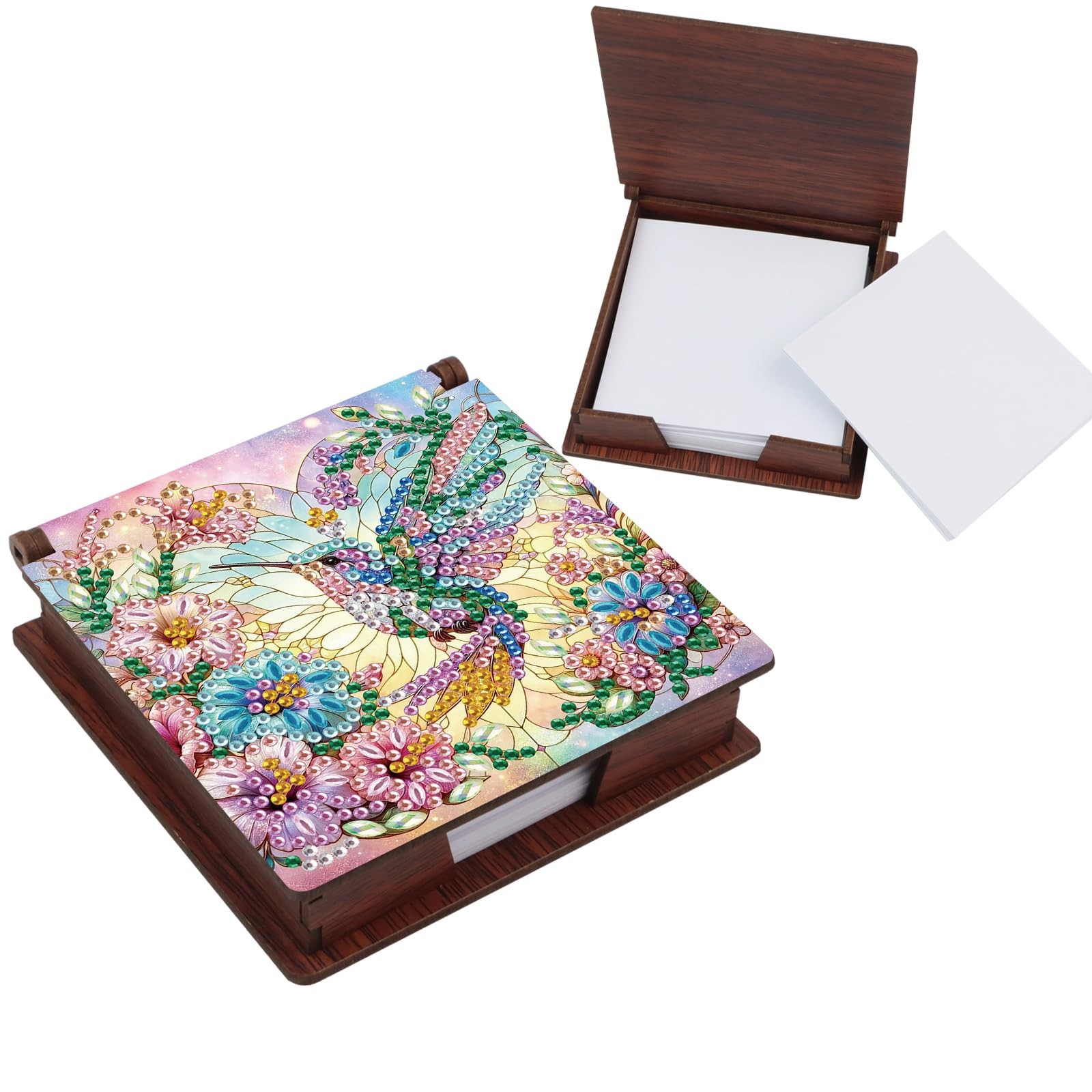 MVVMTOP Diamond Painting Kit memo Box, Diamonds Art DIY Hummingbird Patterns Sti