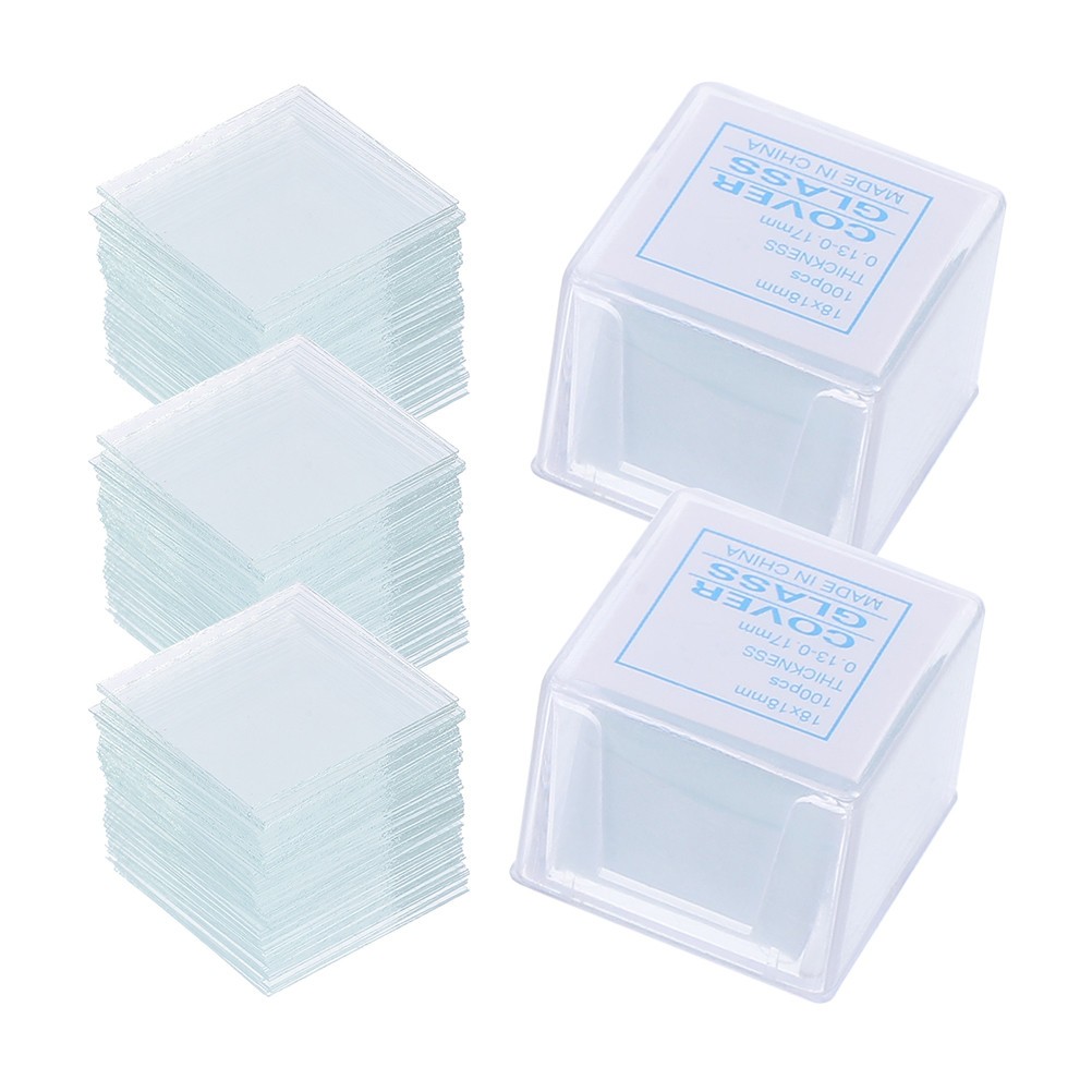500Pcs Reusable Glass Cover Slips Microscope Slides Kit for Lab Specimen Prep