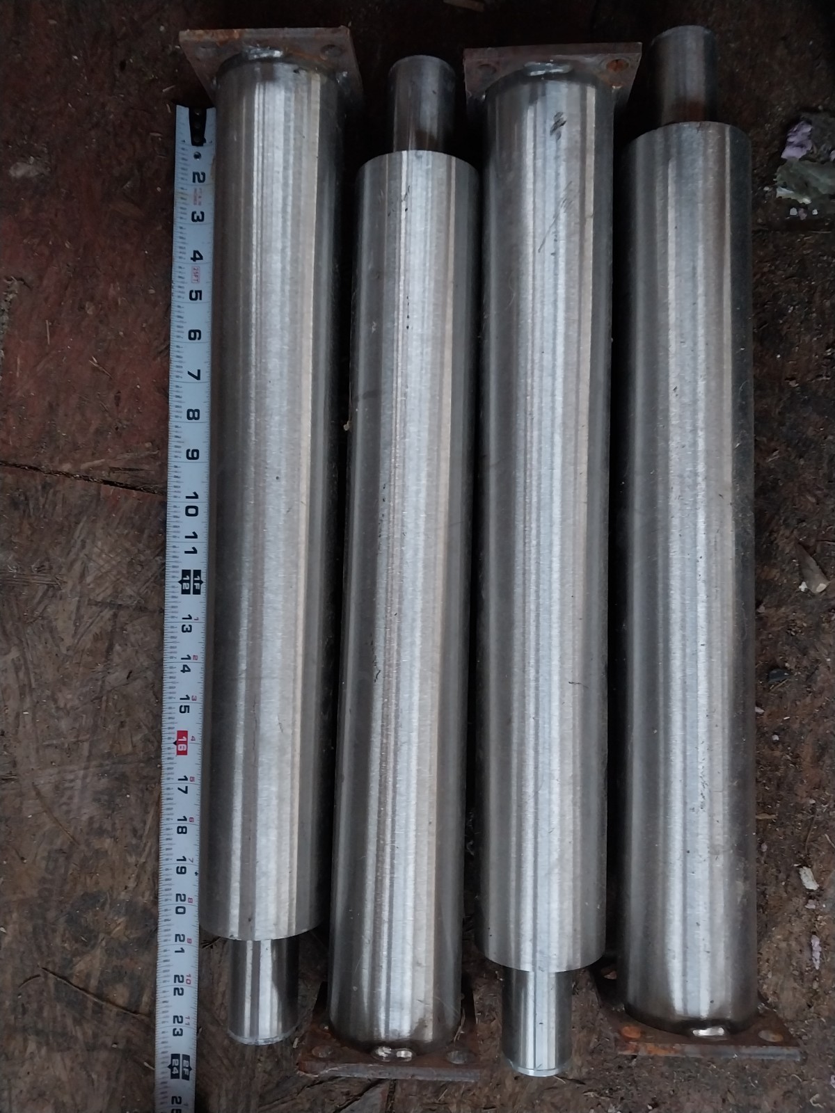 4 Tall Stainless Steal Commercial Oven Legs 22+ Inch Adjustable 4 Mounting Holes