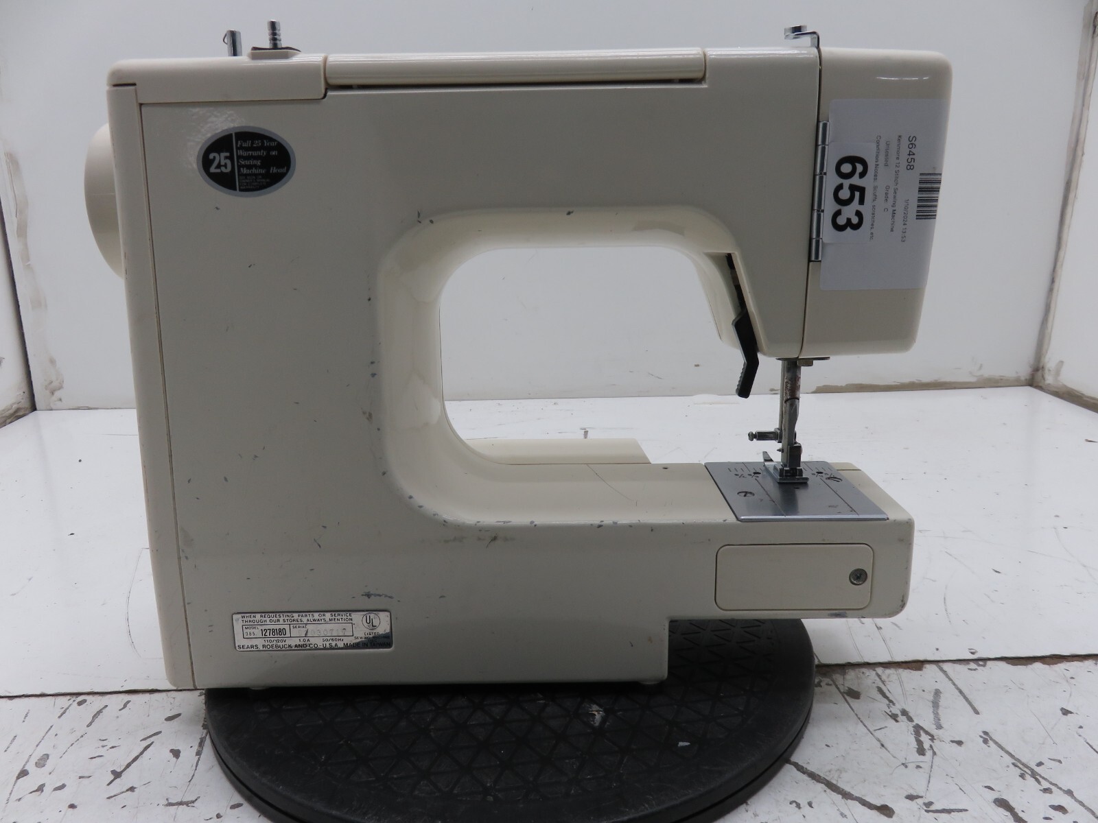 Kenmore Sewing Machine 385.1278180 - Untested As-is