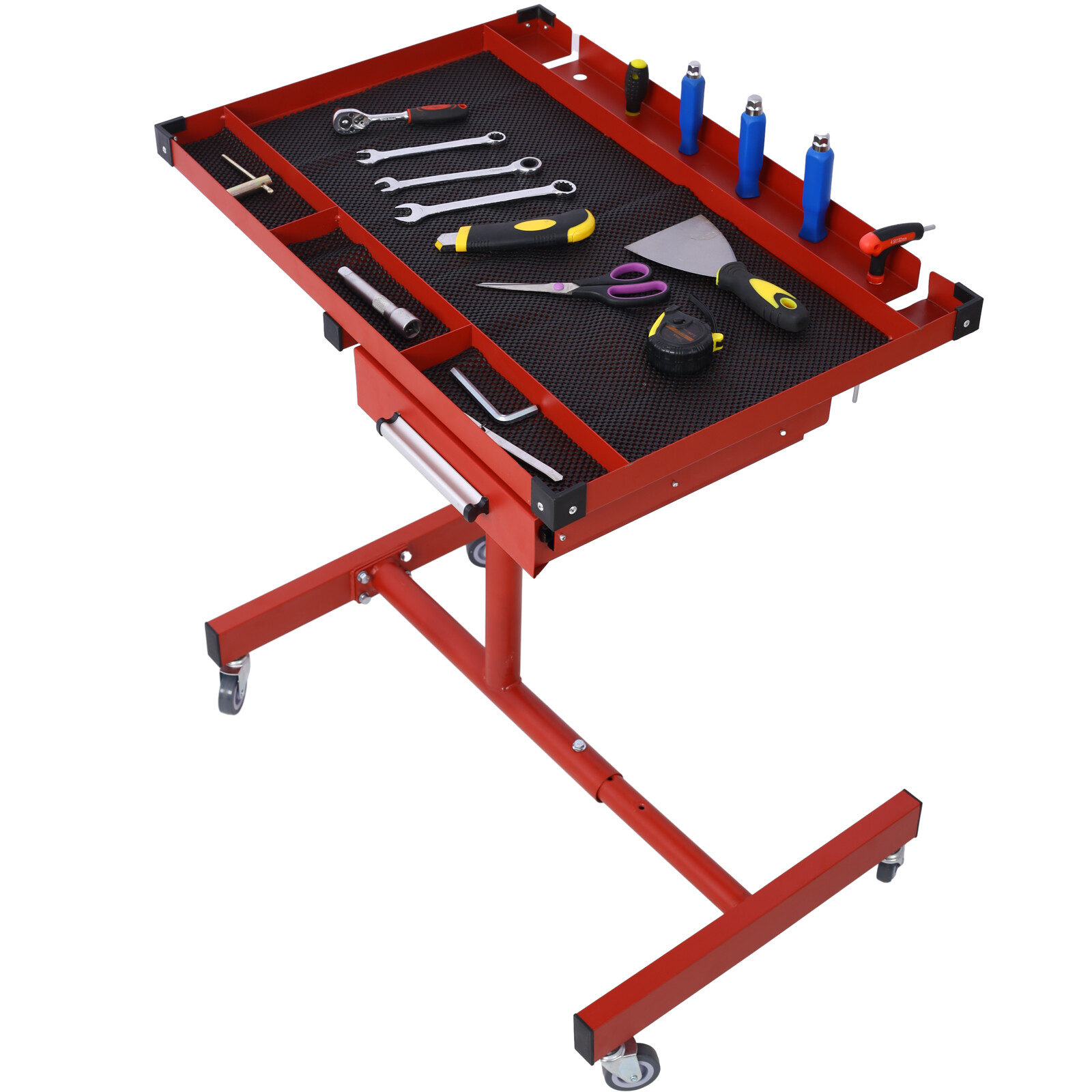 Adjustable Tear Down Work Table w/ Drawer 220LBS Load w/Casters Tool Storage