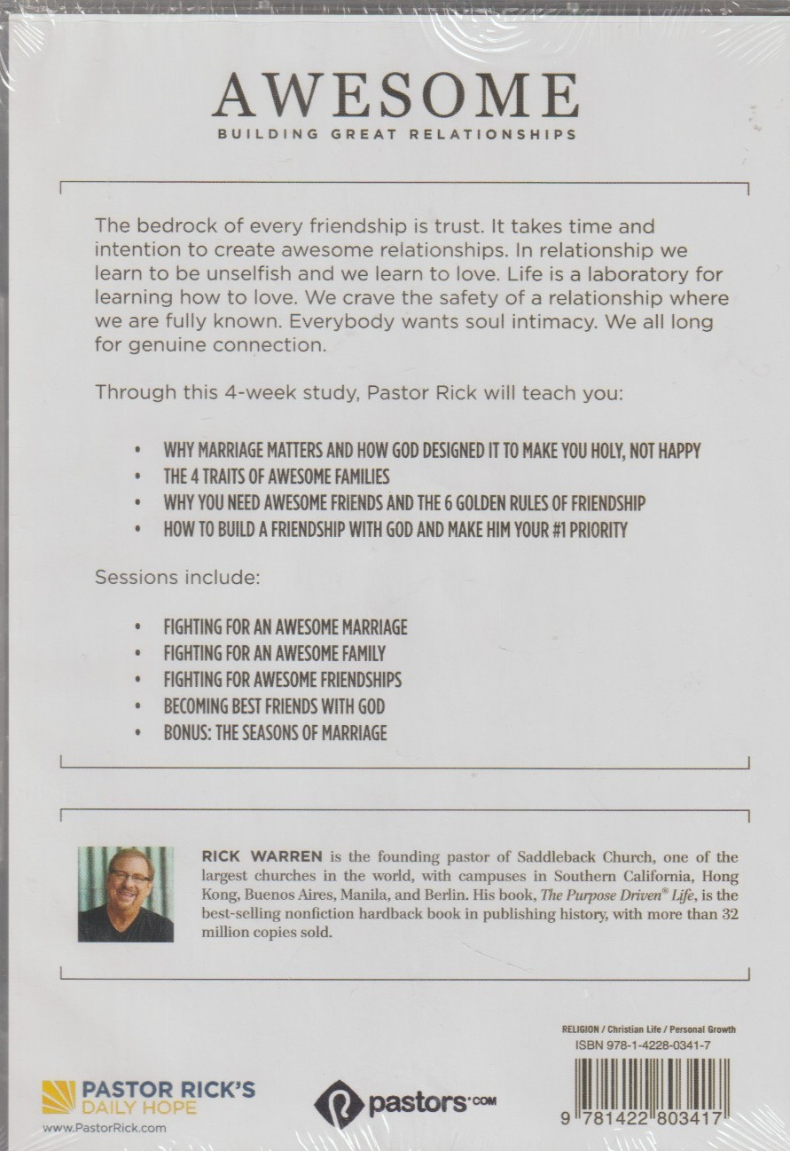 Rick Warren Awesome Building Great Relationships DVD Small Group 4, Plus guide