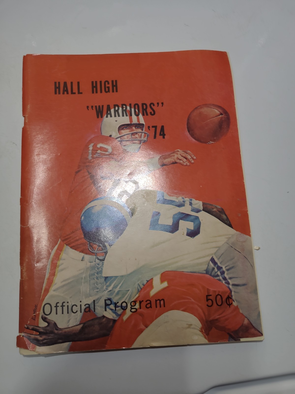 Hall High School Warriors 74 Official Program.