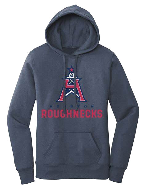 NWT MENS XFL HOUSTON ROUGHNECKS FOOTBALL PRIMARY HOODIE SWEATSHIRT - GRAY MEDIUM