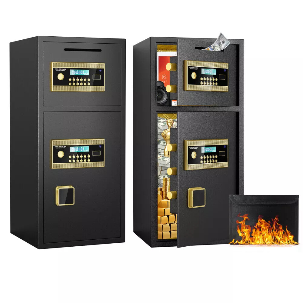 Large Double-door Coin-operated Safe,Digital Security Safe with Fireproof