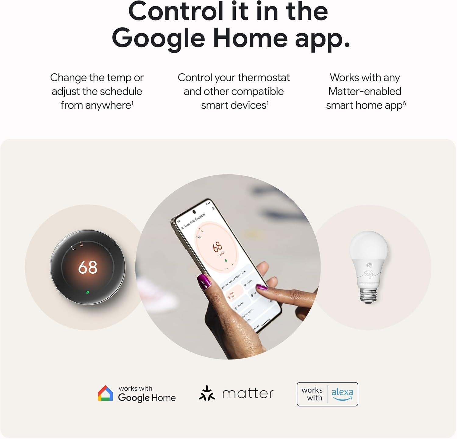 Google Nest Learning Thermostat 4th Gen+Temp Sensor 2nd Gen Silver Very Good