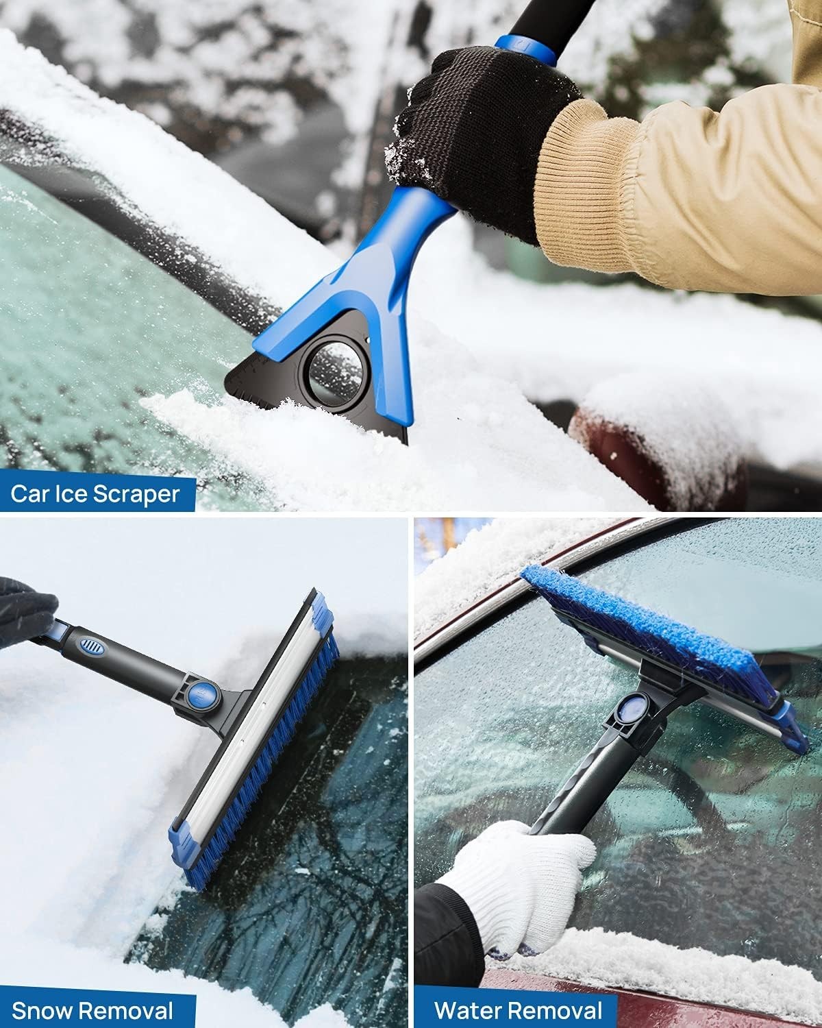 Multi-Functional 47.7″ Snow Brush & Ice Scraper – Perfect for Winter Safety