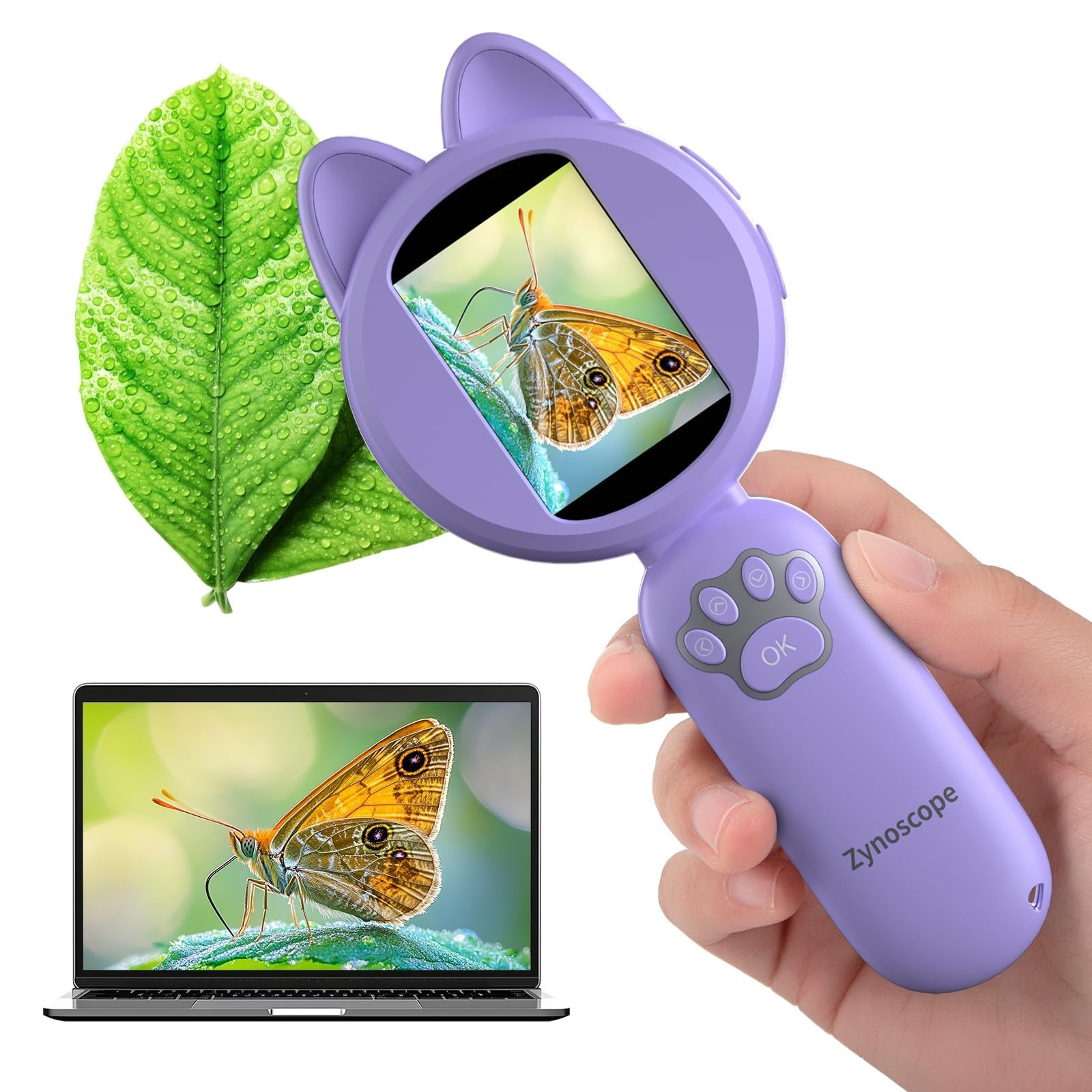 Kids Microscope 100X Magnification, STEM Handheld Digital Science Kit, Portable