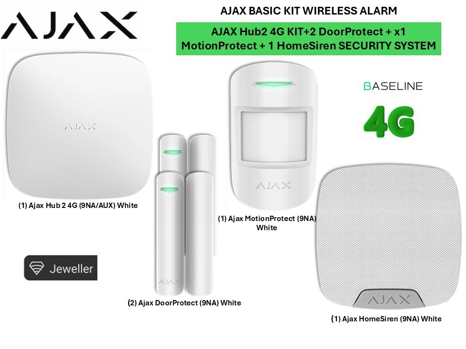 Ajax BASIC KIT HUB2 (4G) ETHERNET WIRELESS ALARM