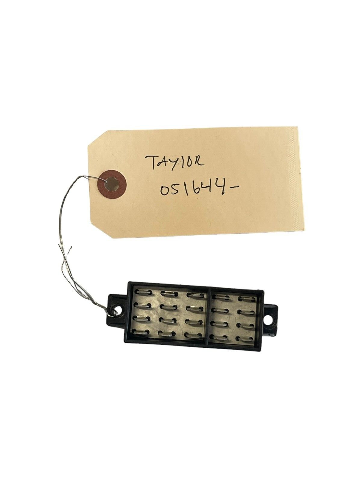 Taylor 051644 Terminal Block, 2 Pole, 20 - .25" Male Spades, 25 Amp USED