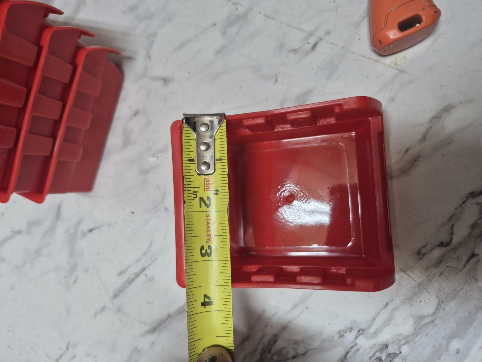 Plastic Stacking Bin Red Craft Bolts Nuts Small Parts Storage Container 6 Pcs