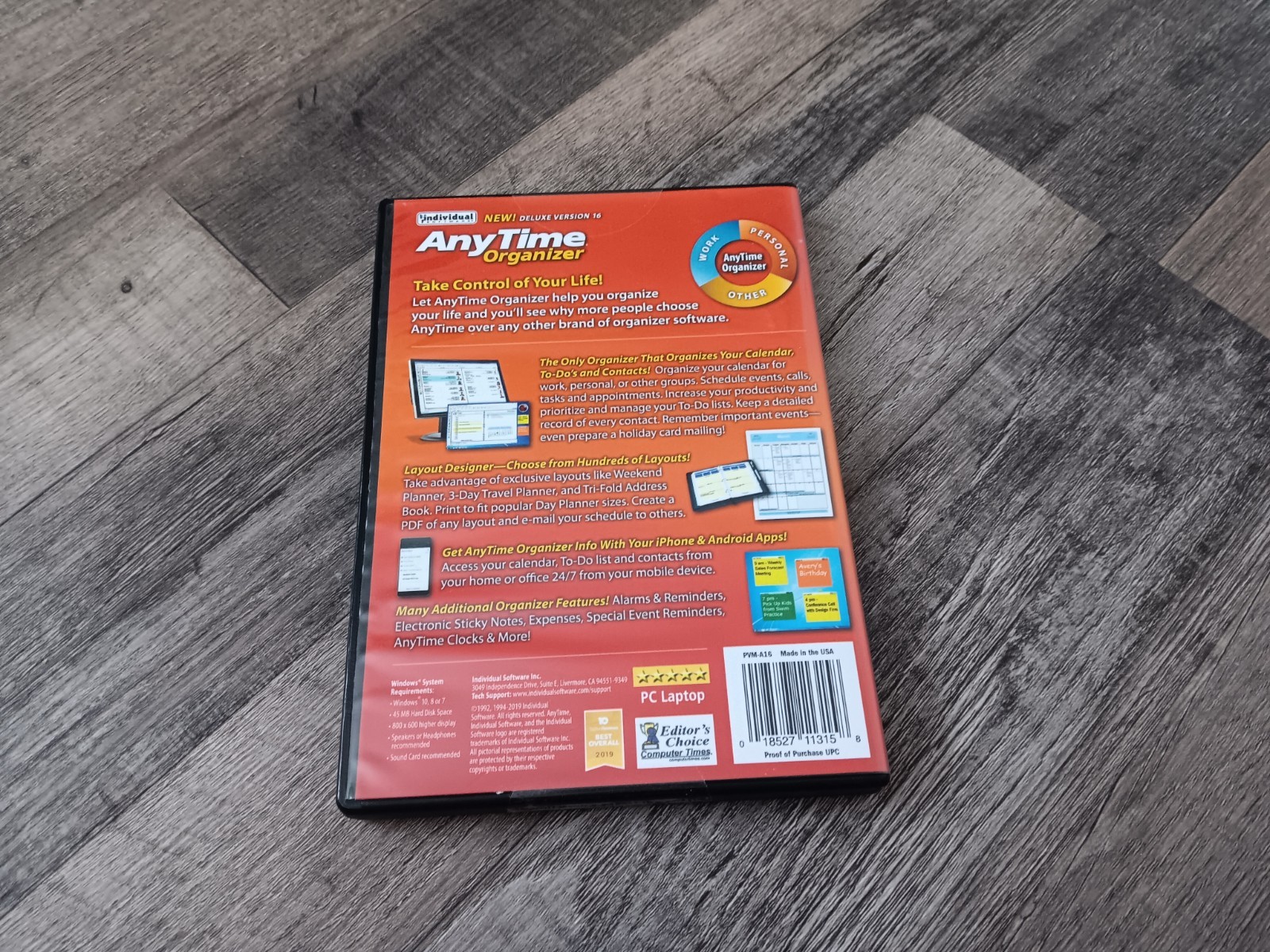 AnyTime Organizer Deluxe Version 16 Individual Software PC Windows 7, 8 & 10