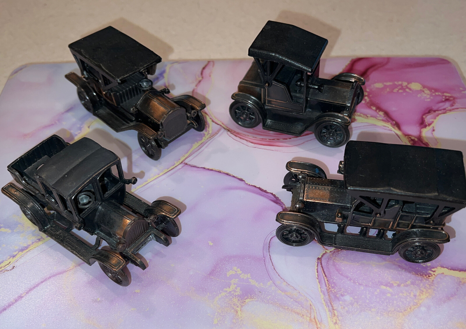 4 - Vintage Diecast Metal Pencil Sharpeners Cars SIMPLEX