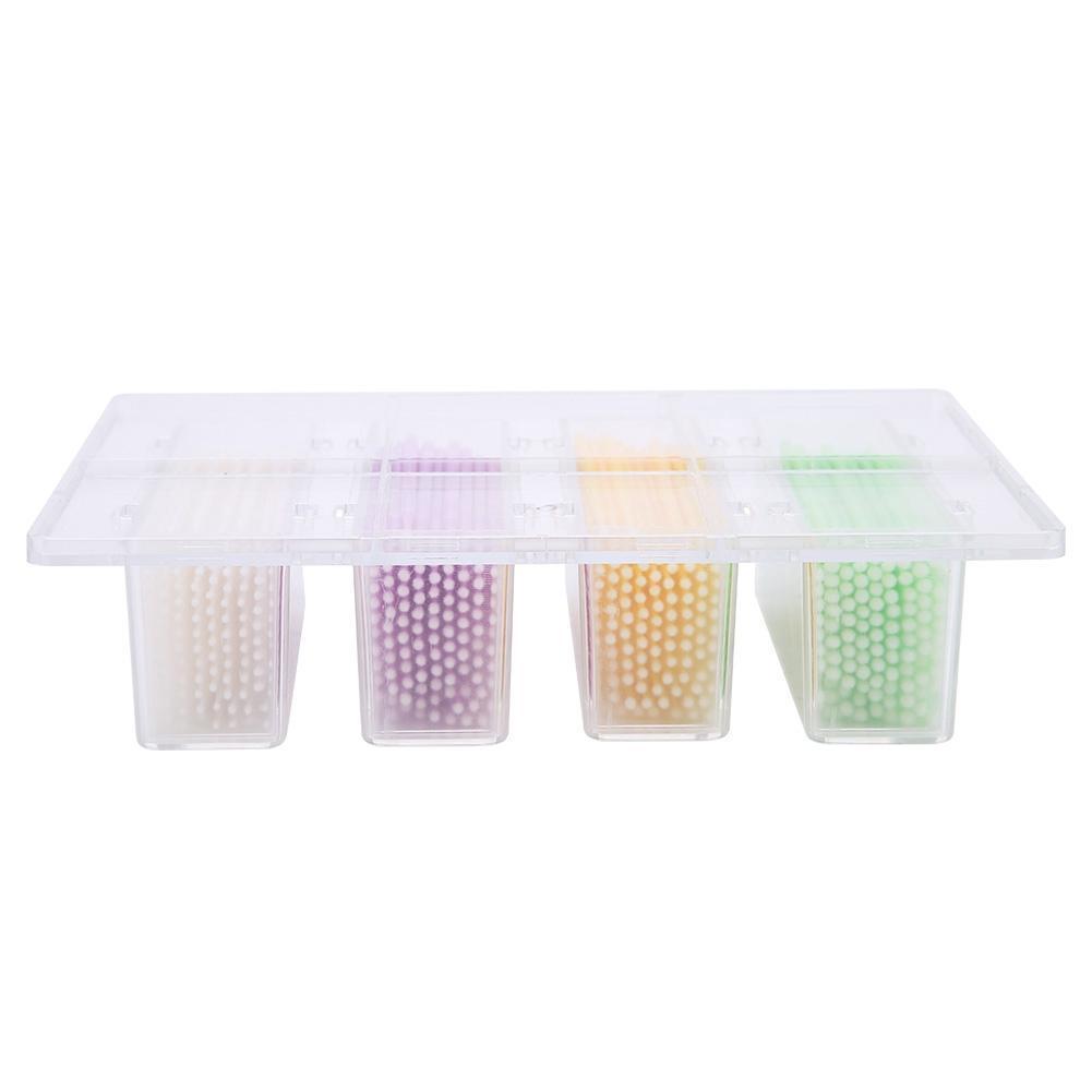 Dental Set Applicator Tip Dispenser Container 400 Pcs Micro Brush Press Type