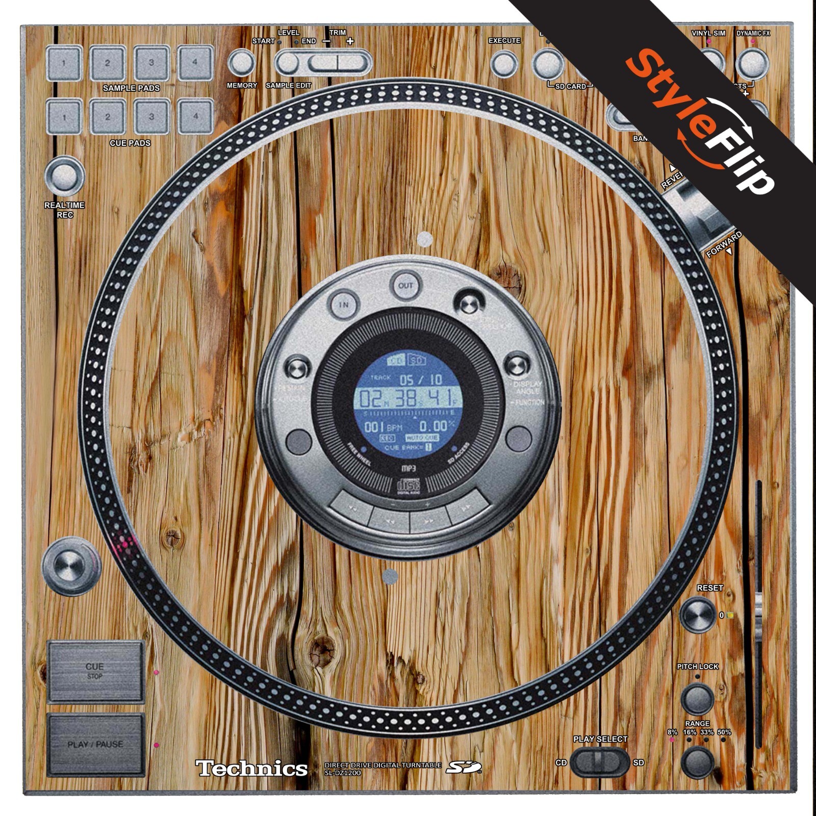 Technics SL - DZ1200 Skins | Wood 4 | Protective Decal | StyleFlip Skins