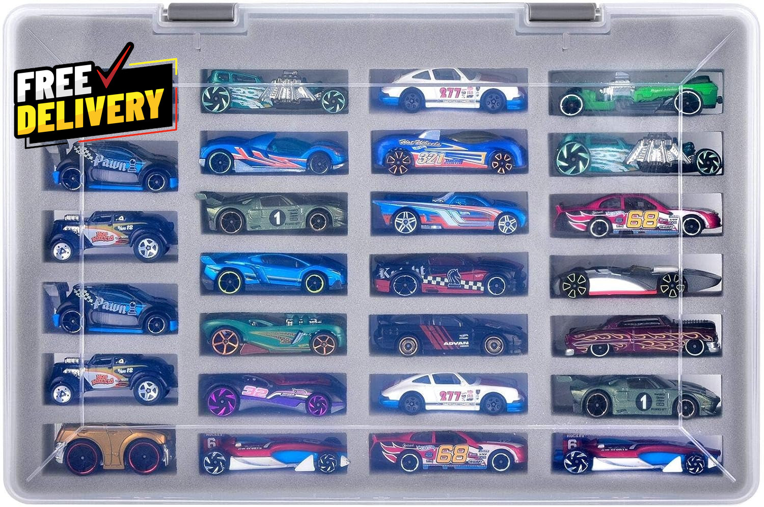 Display Case for Hot Wheels Cars Toy Organizer Storage Box Holds 27 Toy Cars....