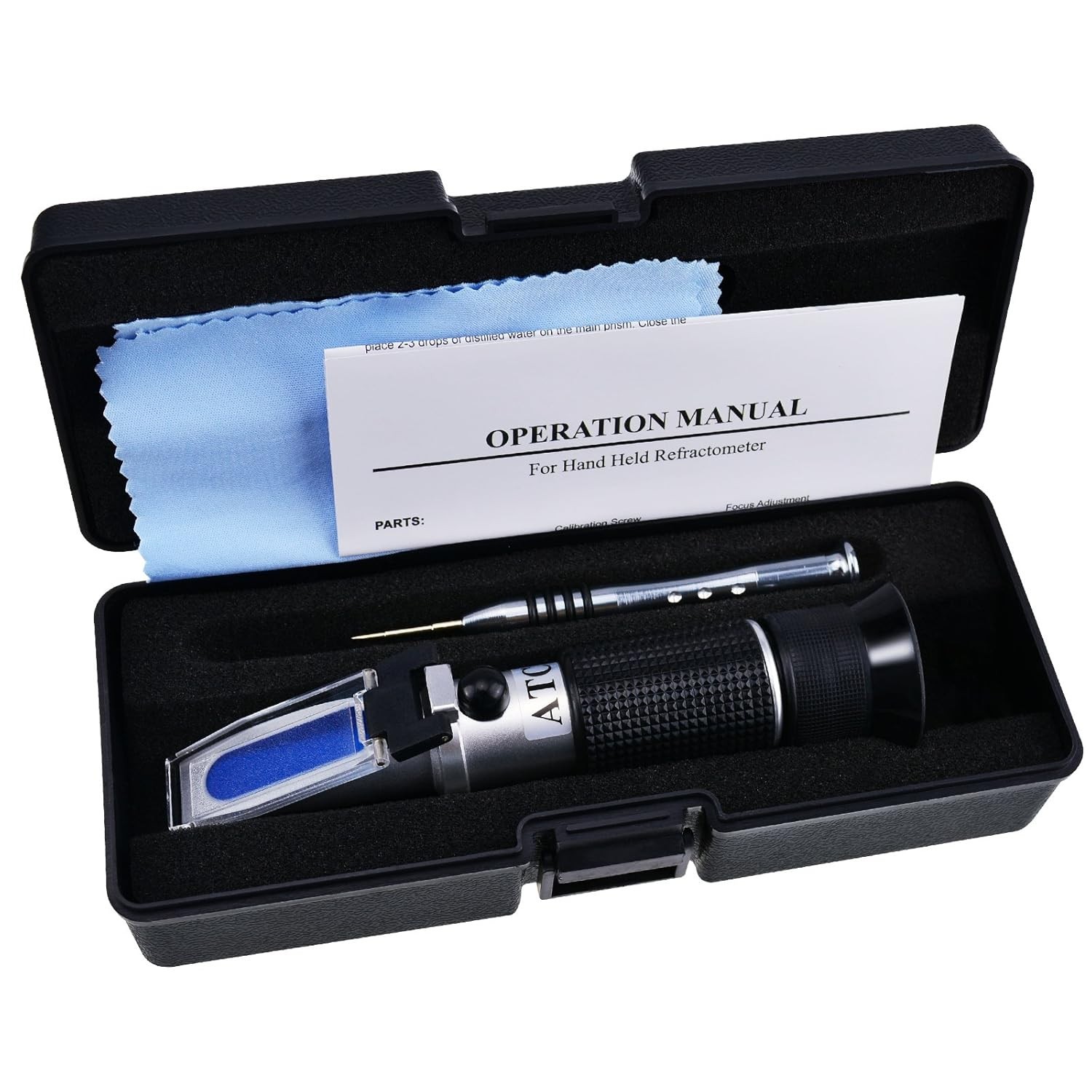 Precision Antifreeze Refractometer with Large Scale & USB LED Light for Testing