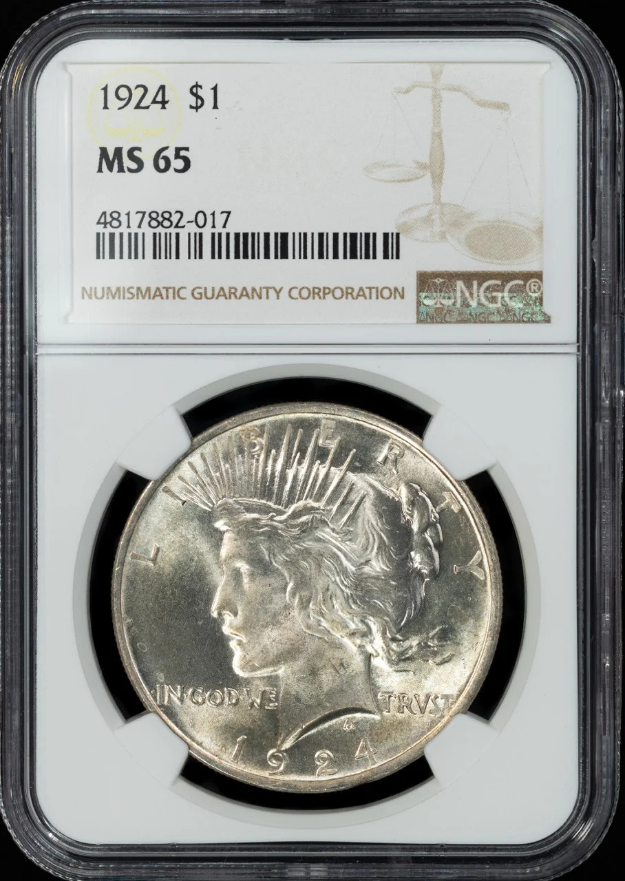 1924 Peace Silver Dollar NGC MS-65