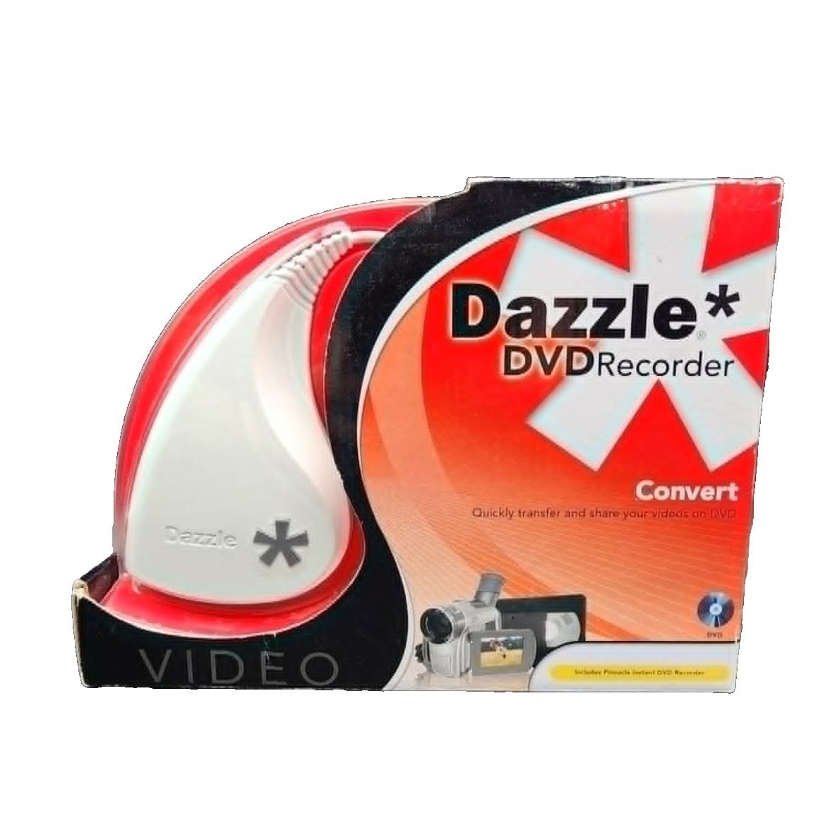 Dazzle DVD Recorder White Red USB Video Capture Card DVC 101 Converter Pinnacle