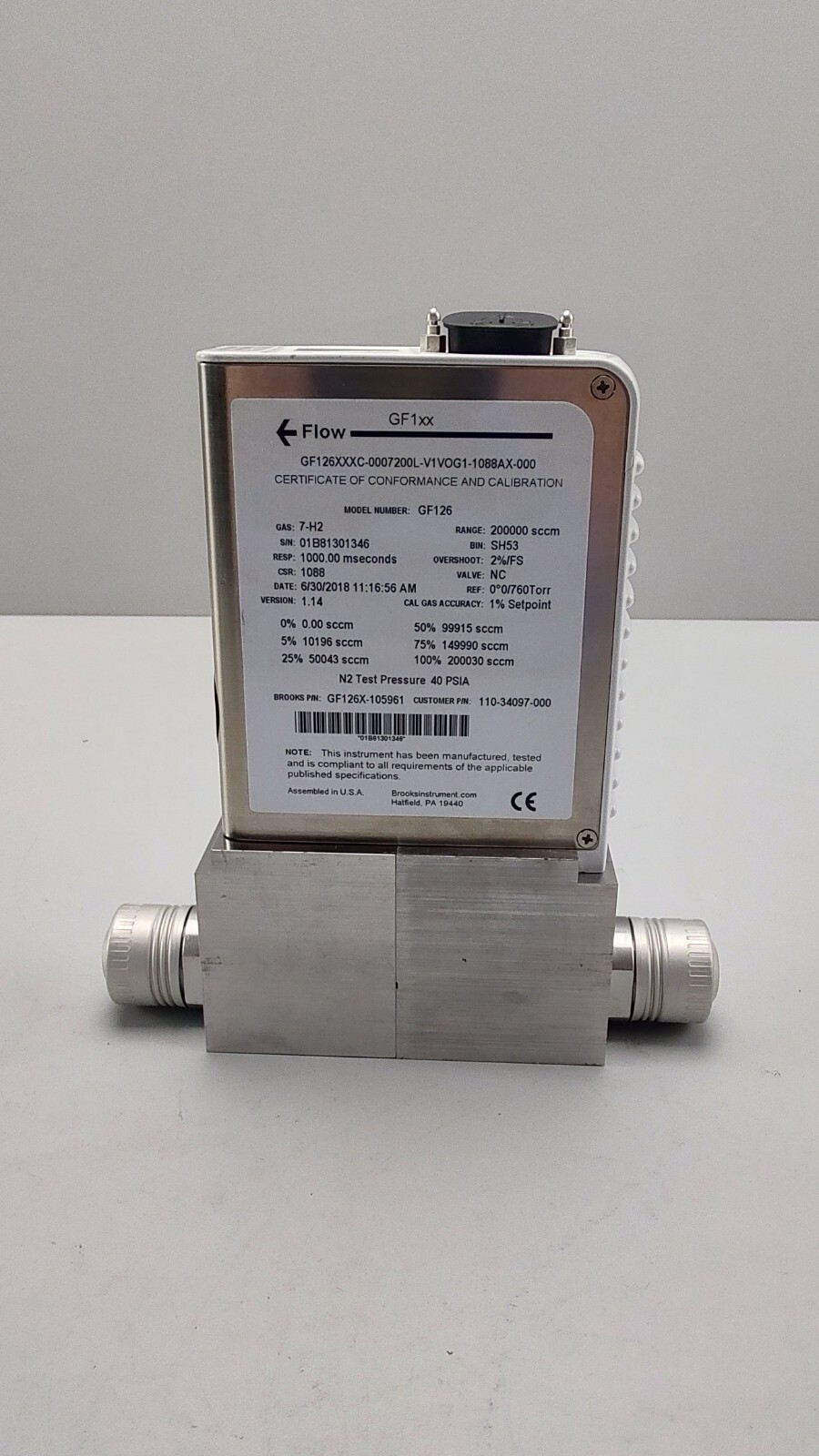 Brooks GF126X-105961 Thermal Mass Flow Controller