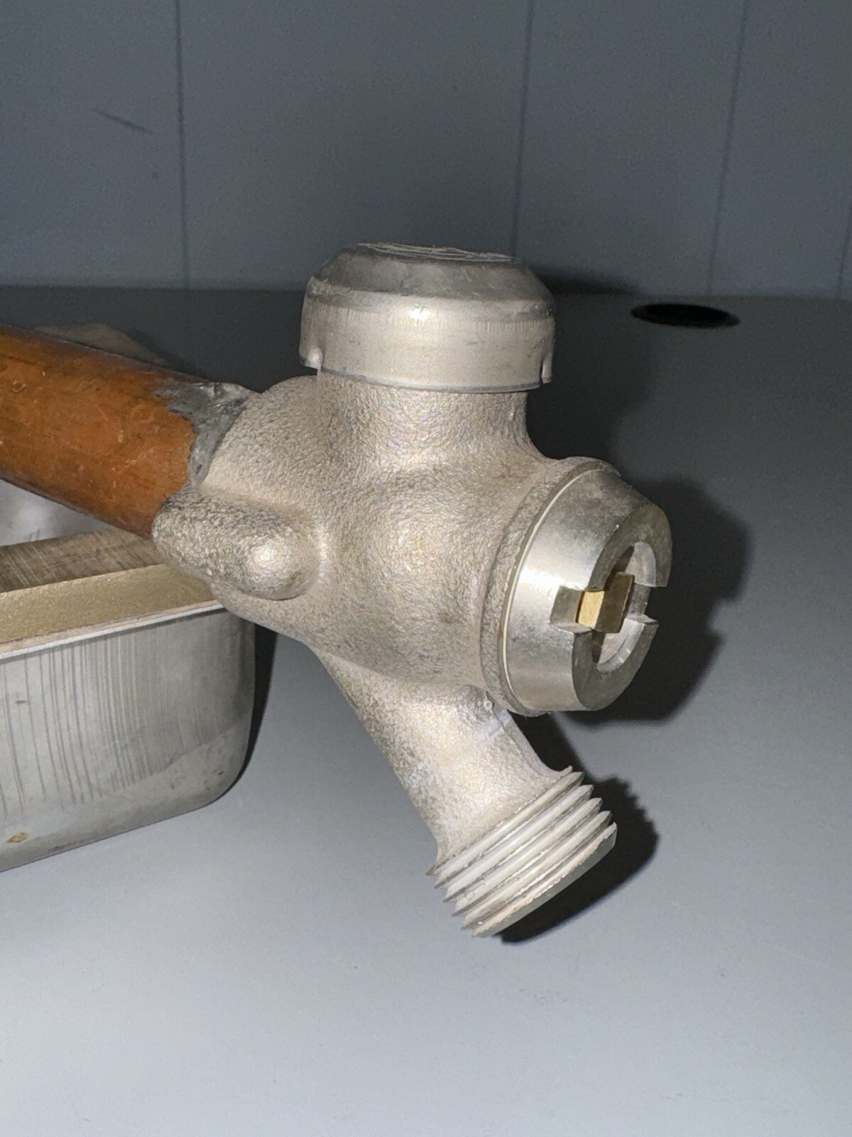 Jay R Smith Wall hydrant Box 75128-80-5 with Brass Spout