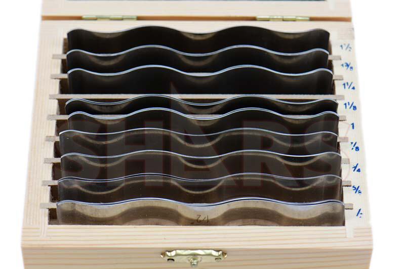 Shars 9 Pair 1/2" to 1-1/2" Wavy Parallel Set New #