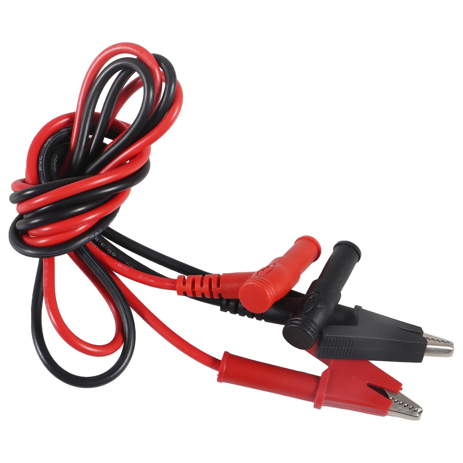 DIANN 2pcs Multimeter Test Leads Banana Plug Right Angle to Alligator Clips Soft