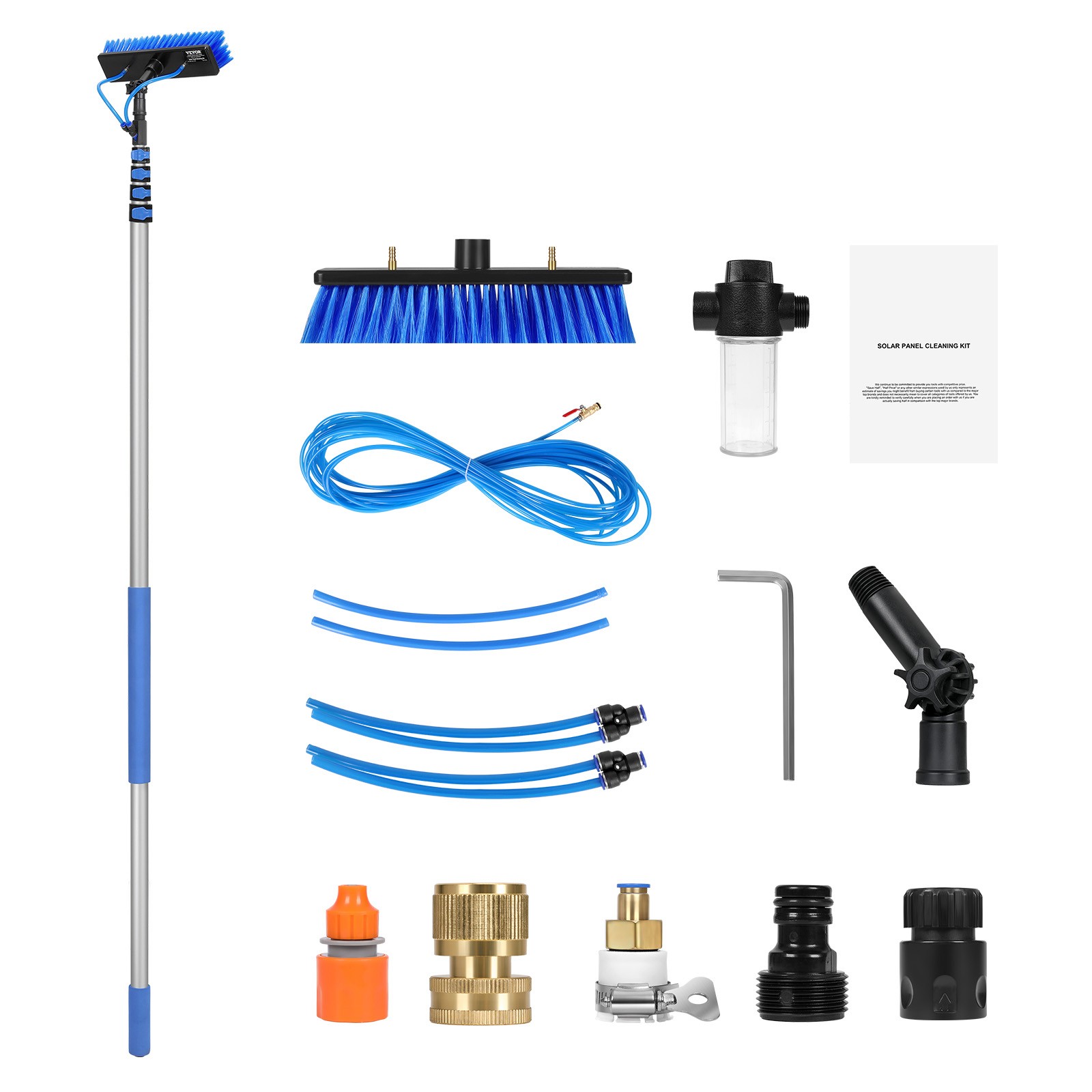 Water Fed Pole Kit, 30FT Solar Panel Cleaning Pole with Extendable Handle