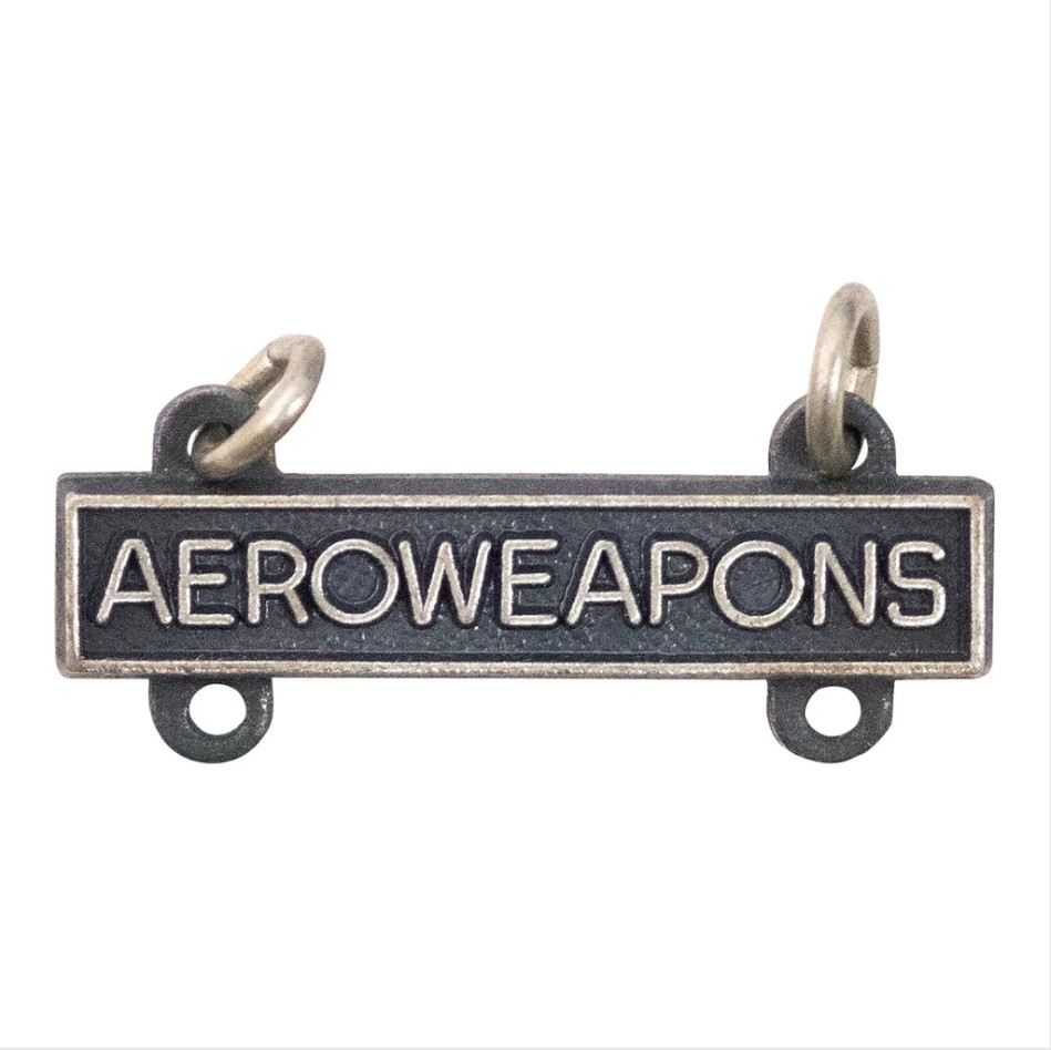GENUINE U.S. ARMY QUALIFICATION BAR: AERO WEAPONS - SILVER OXIDIZED FINISH