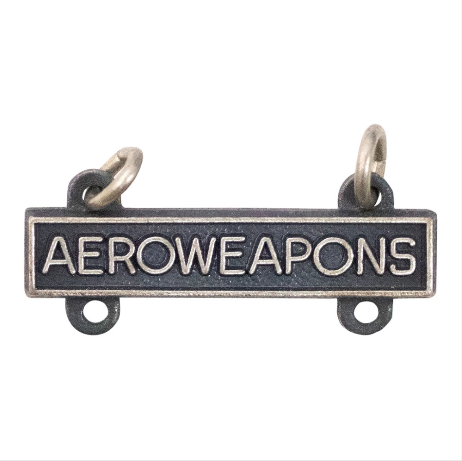 GENUINE U.S. ARMY QUALIFICATION BAR: AERO WEAPONS - SILVER OXIDIZED FINISH