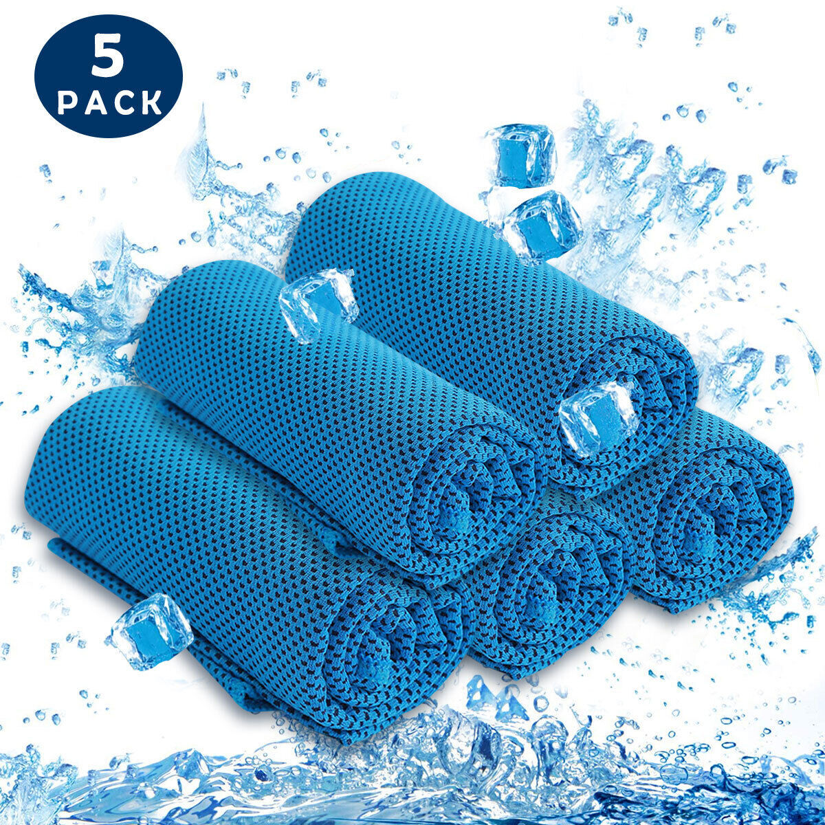 5Pack Ice Cooling Towels Neck Microfiber Chilly Towel for Sports Yoga Golf Gym