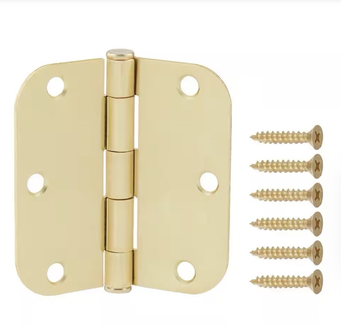 6 NEW Everbilt 3” Door Hinges 5/8” Radius Premium Finish Hardware Solid Brass