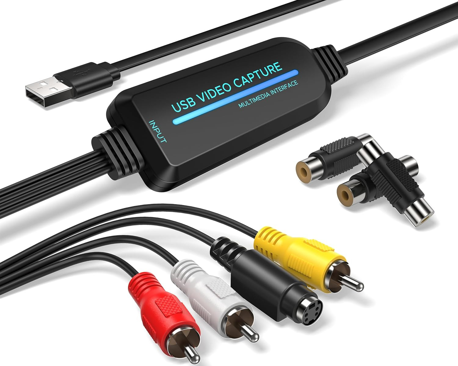 VHS to Digital Converter - 1080P USB Capture Card for Mac/Windows