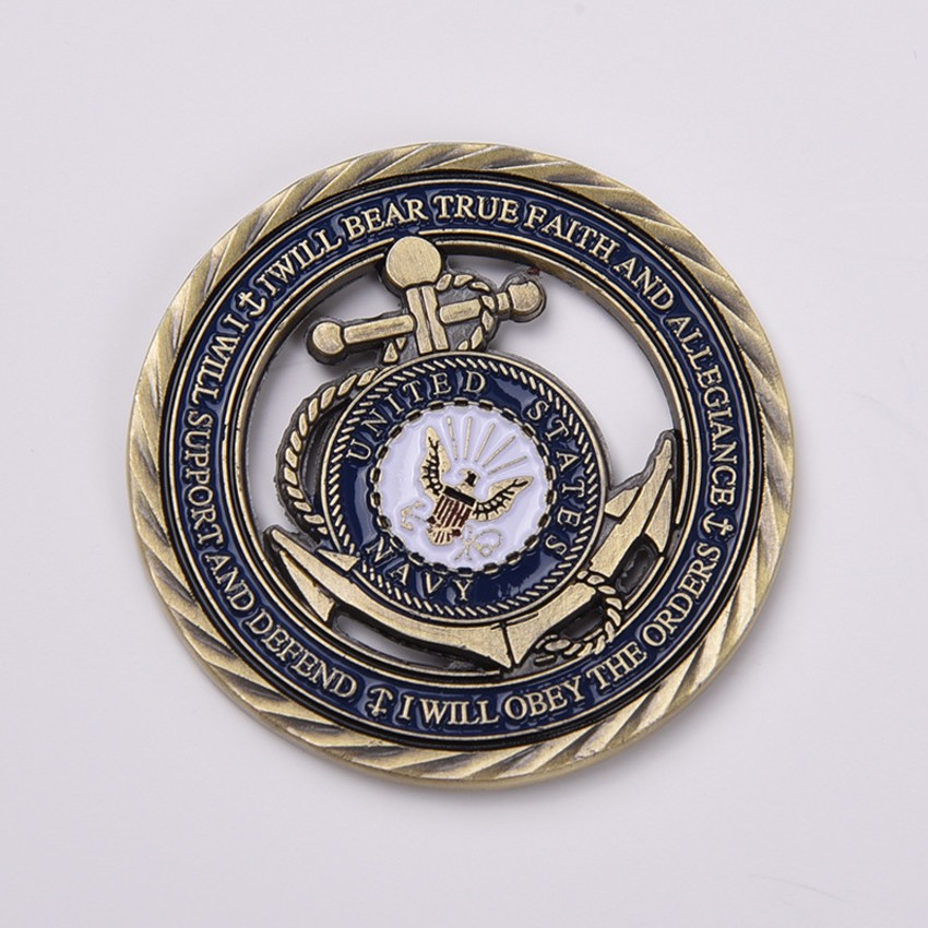 20PCS Bronze Commemorative Challenge Coin Medal U.S. Navy Core Values Military