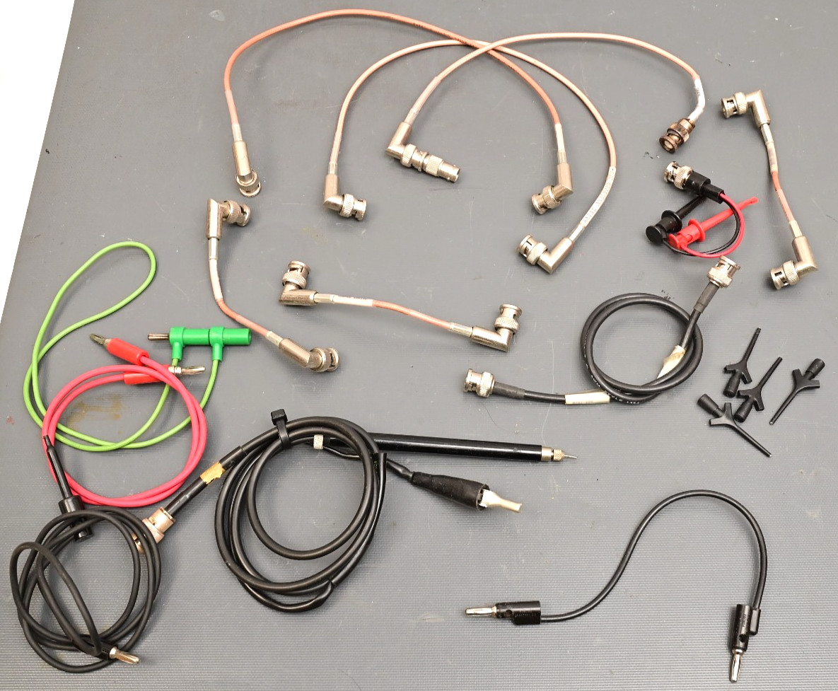 Lot of 17 Test Equipment Cables BNC Banana Test Clip Probe Vintage Pomona Times