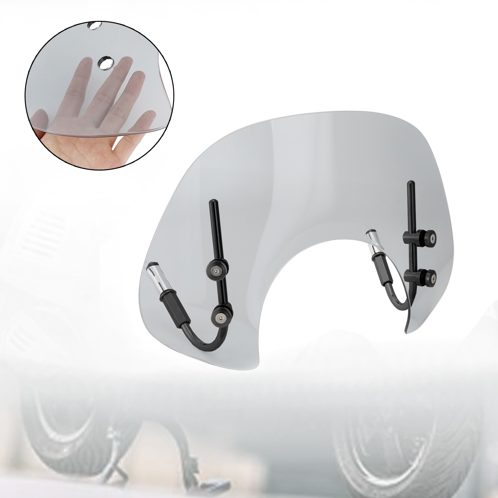 Short Windshield WindScreen fit for Vespa GTS250 GTS300 2017-2022 Gray US