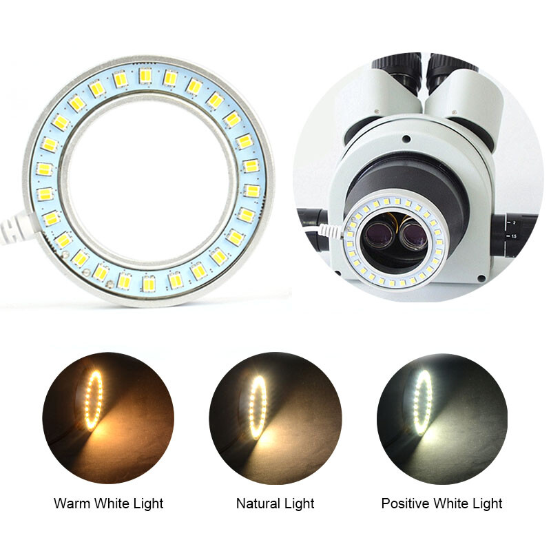 3 color Modes Ultrathin 26 LED Adjustable Ring Light Lamp for Stereo Microscope
