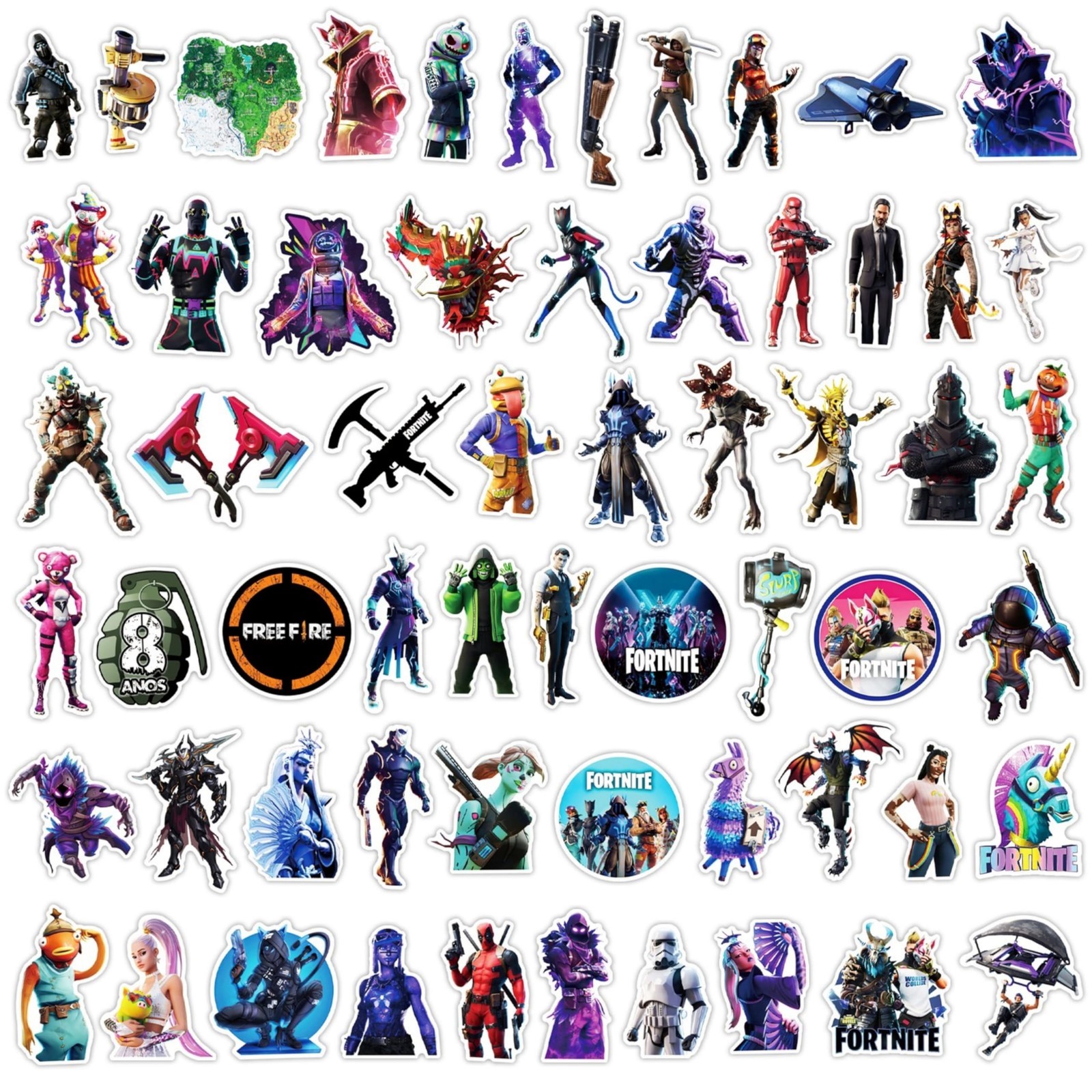 60PCS Game Stickers for Water Bottles,Skateboards and Notebooks, Laptop. Gs 4