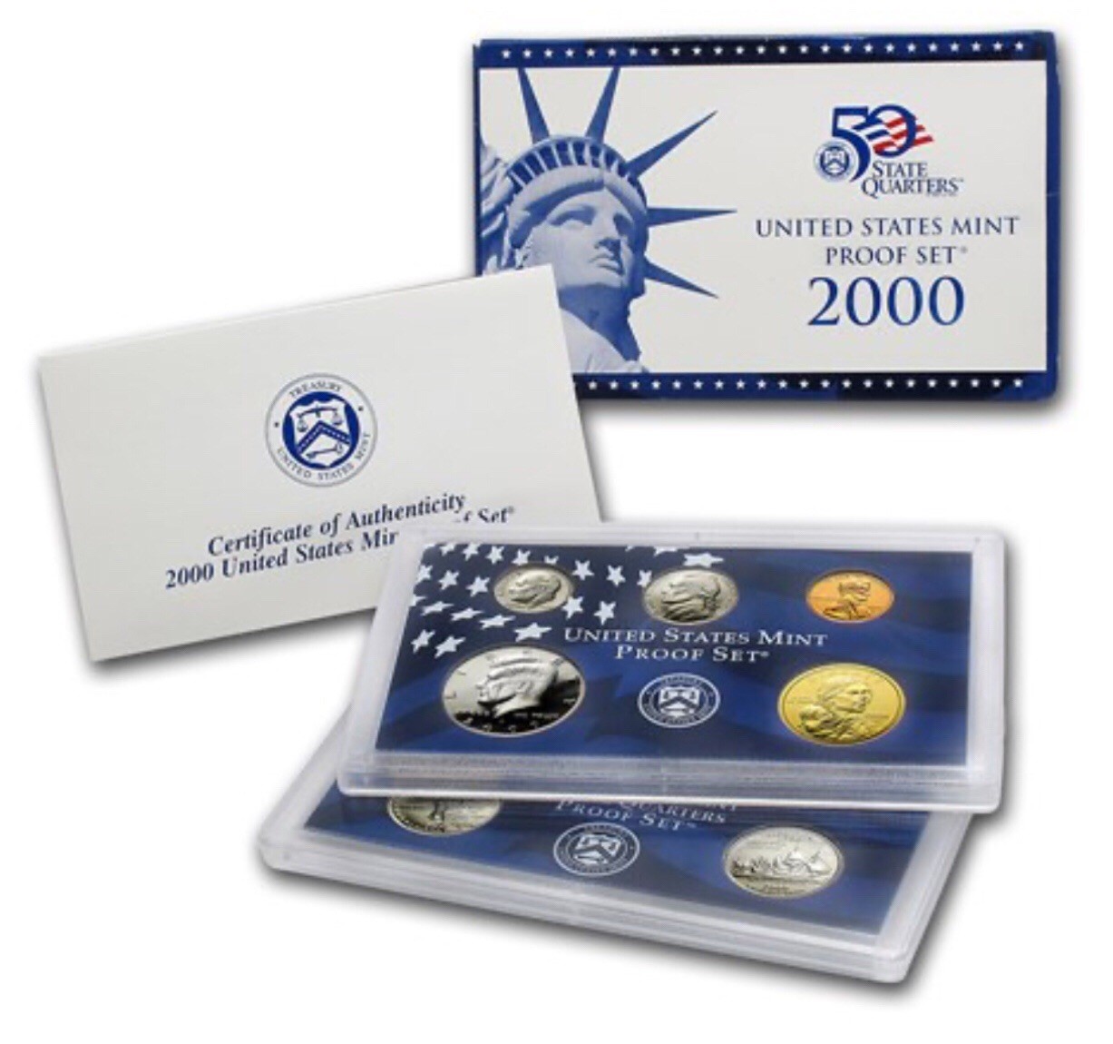 2000 Clad Proof Set U.S. Mint Original Government Packaging OGP COA