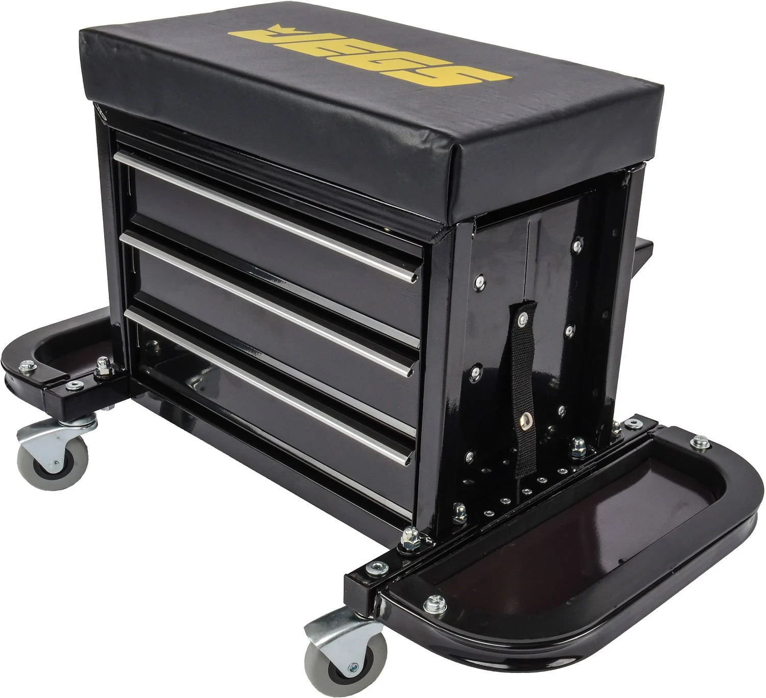 JEGS 81155 3-Drawer Mechanics Roller Seat Toolbox