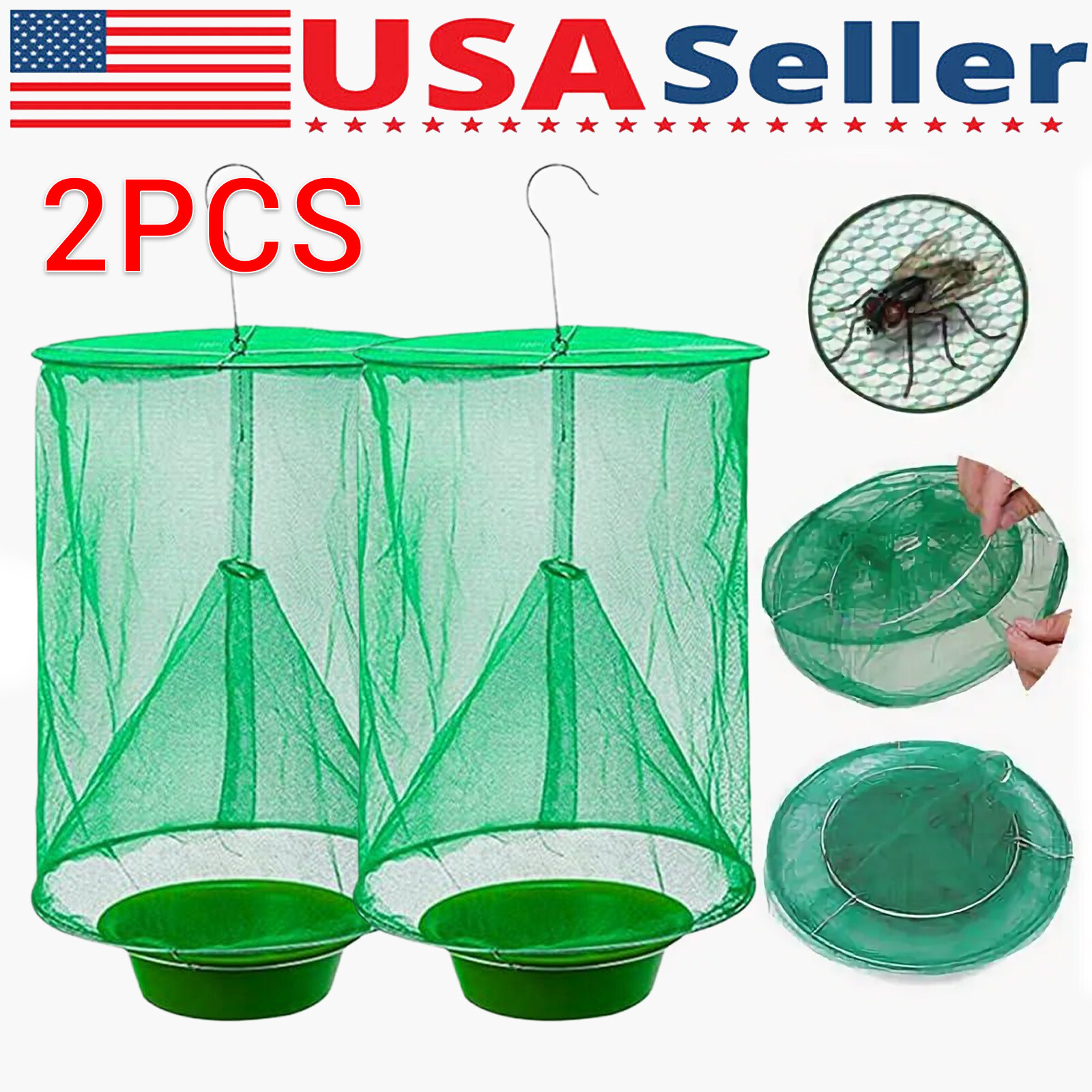 2 Pcs The Ranch Fly Trap Outdoor Fly Trap Killer Bug Net Cage Perfect for Horses