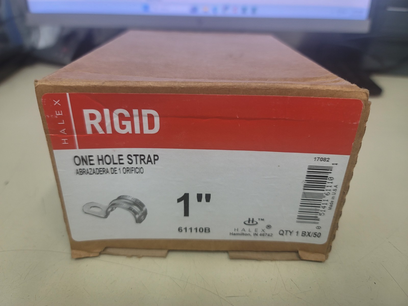 BRAND NEW RIGID # 61110B 1" INCH  1 HOLE STEEL CONDUIT STRAP - BOX OF 50 - BR